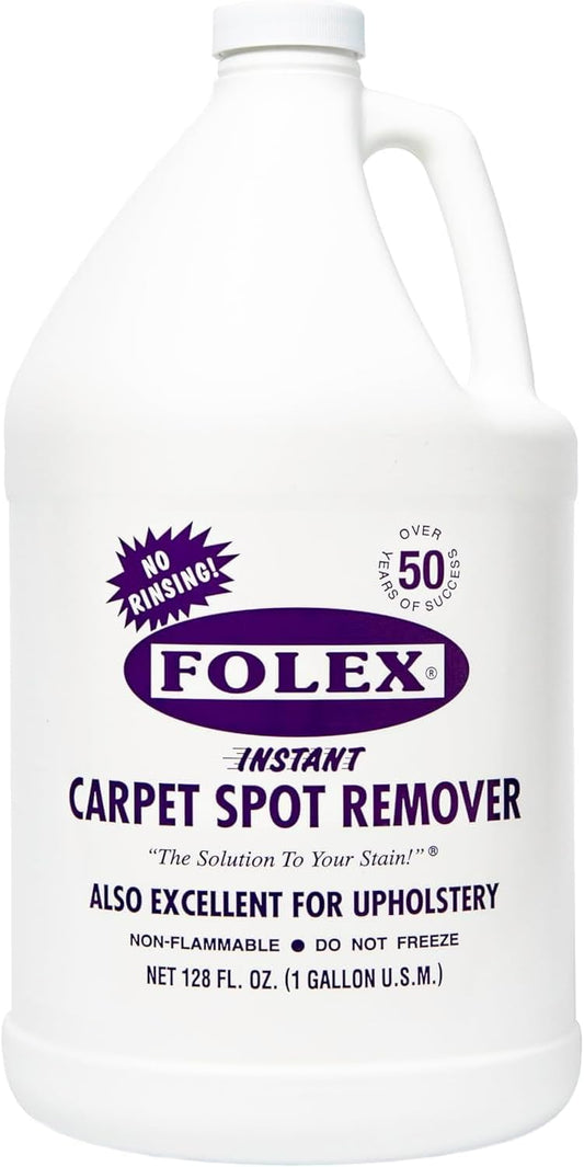 FOLEX 128 oz Instant Carpet Spot Remover Carpet Cleaner Gallon Refill - Removes Pet Accidents, Grease, Red Wine and More - 2 Pack