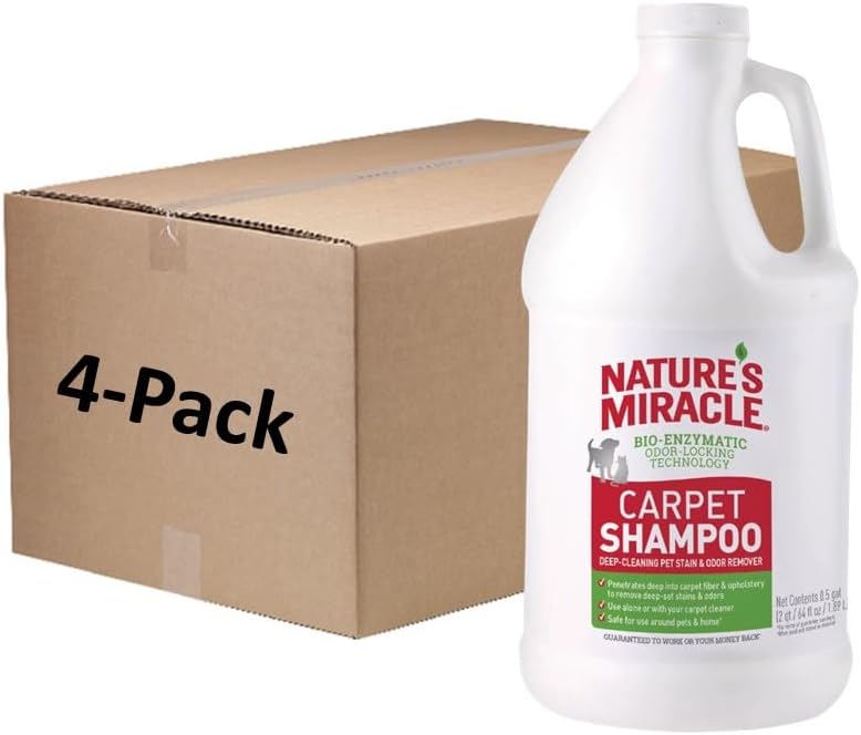 Nature’s Miracle Carpet Shampoo, Bio-Enzymatic Deep-Cleaning Pet Stain And Odor Remover, 64 oz