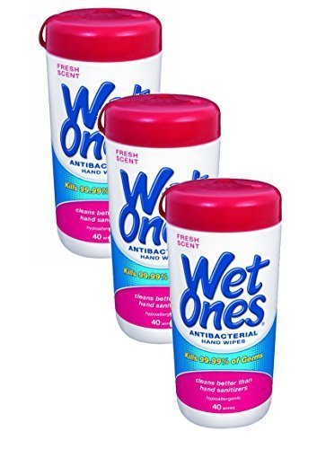 Wet Ones Antibacterial Hand Wipes, Tropical Splash Wipes, Antibacterial Wipes, Hand Sanitizer Wipes, Wet Ones Wipes, 40ct Canister (6 pack)
