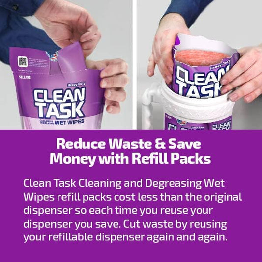 Sellars 90174 Clean Task Cleaning & Degreasing Wet Wipes Refill