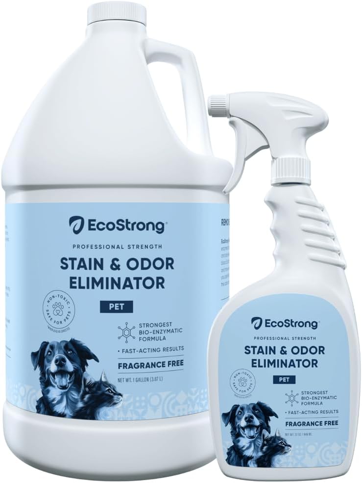 Eco Strong Pet Stain and Odor Remover - Cat Urine Enzyme Cleaner Destroyer, Urine Destroyer for Dogs, Pet Urine Enzyme Cleaner - 128 Oz