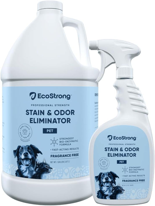 Eco Strong Pet Stain and Odor Remover - Cat Urine Enzyme Cleaner Destroyer, Urine Destroyer for Dogs, Pet Urine Enzyme Cleaner - 128 Oz
