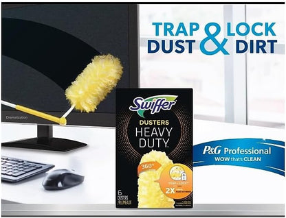 Swiffer Heavy Duty Dusters with Super Extender Handle, 6 Ft Handle, 1 Handle/4 Dusters, 4/Carton