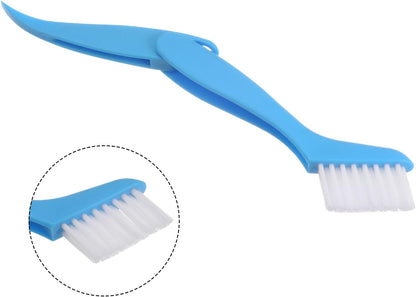 PATIKIL Mini Cleaner Duster, 5Pcs Folding Brush Car Vent Cleaner Brush Window Blind Tool for Automotive Car Air Conditioner Vent Fan Keyboard Shutter, Blue