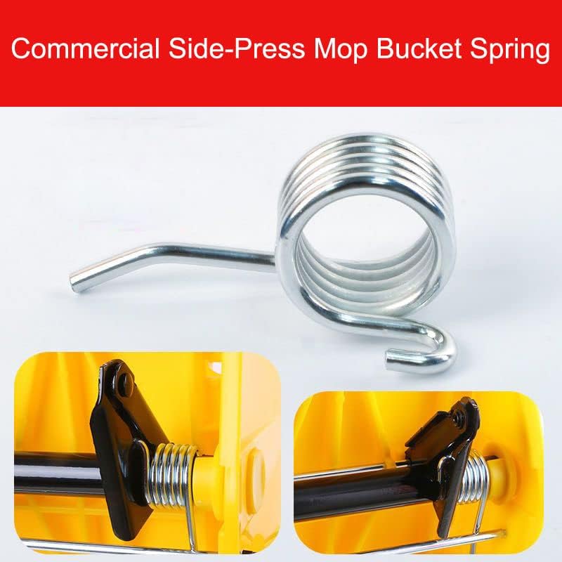 2 Pack Water Press Spring Replacement for Commercial Mop Bucket Side-Press Wringer Torsion Springs for Combo on Wheels Heavy Duty Business Floor Cleaning Mopping Buckets Accessories