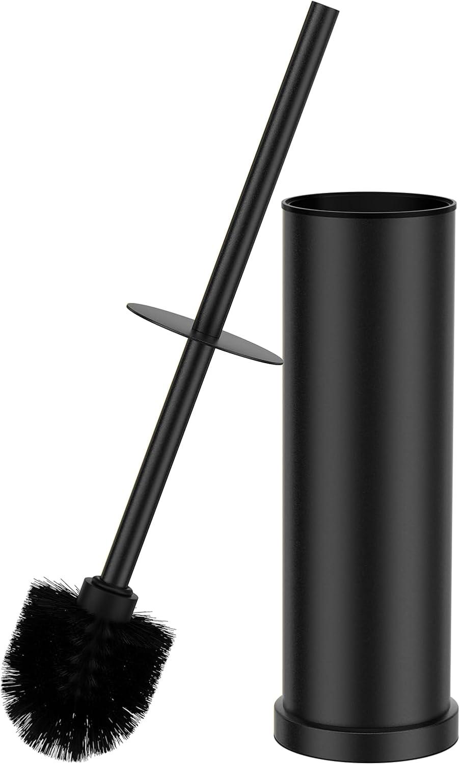 Bronze Toilet Brush and Holder Set，Stainless Steel Heavy Duty Toilet Bowl Brush，Extra Long Handled Modern Toilet Cleaner Brush, Removable Inner Bowl, and Splash Protection