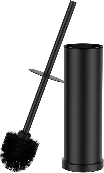 Bronze Toilet Brush and Holder Set，Stainless Steel Heavy Duty Toilet Bowl Brush，Extra Long Handled Modern Toilet Cleaner Brush, Removable Inner Bowl, and Splash Protection