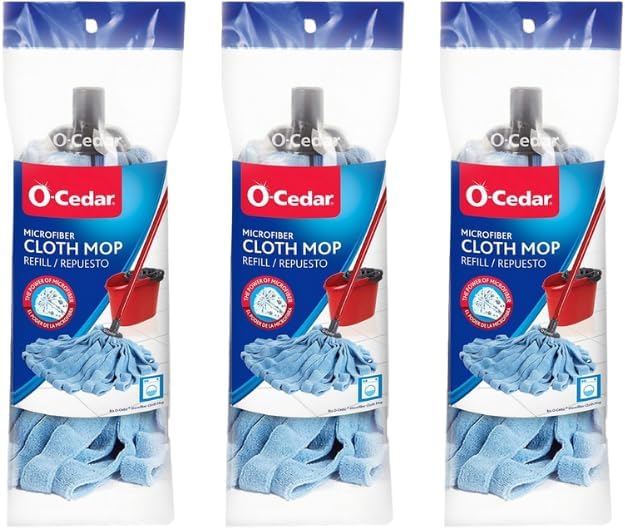 O-Cedar Microfiber Cloth Mop (Microfiber Cloth Mop with 3 Extra Refills)