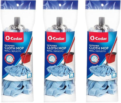 O-Cedar Microfiber Cloth Mop (Microfiber Cloth Mop with 3 Extra Refills)