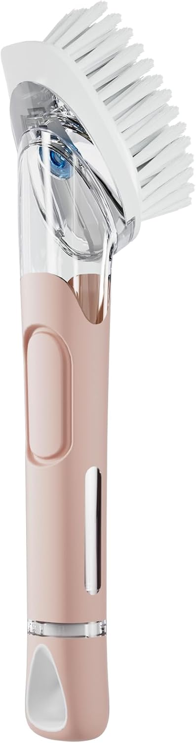 RIMAY Soap Dispensing Dish Brush, Dish Scrubber with Soap Dispenser, Dish Soap Brush, Dish Wand with Soap Dispenser Kitchen Brush for Dishes, Pans, Sink, Pots