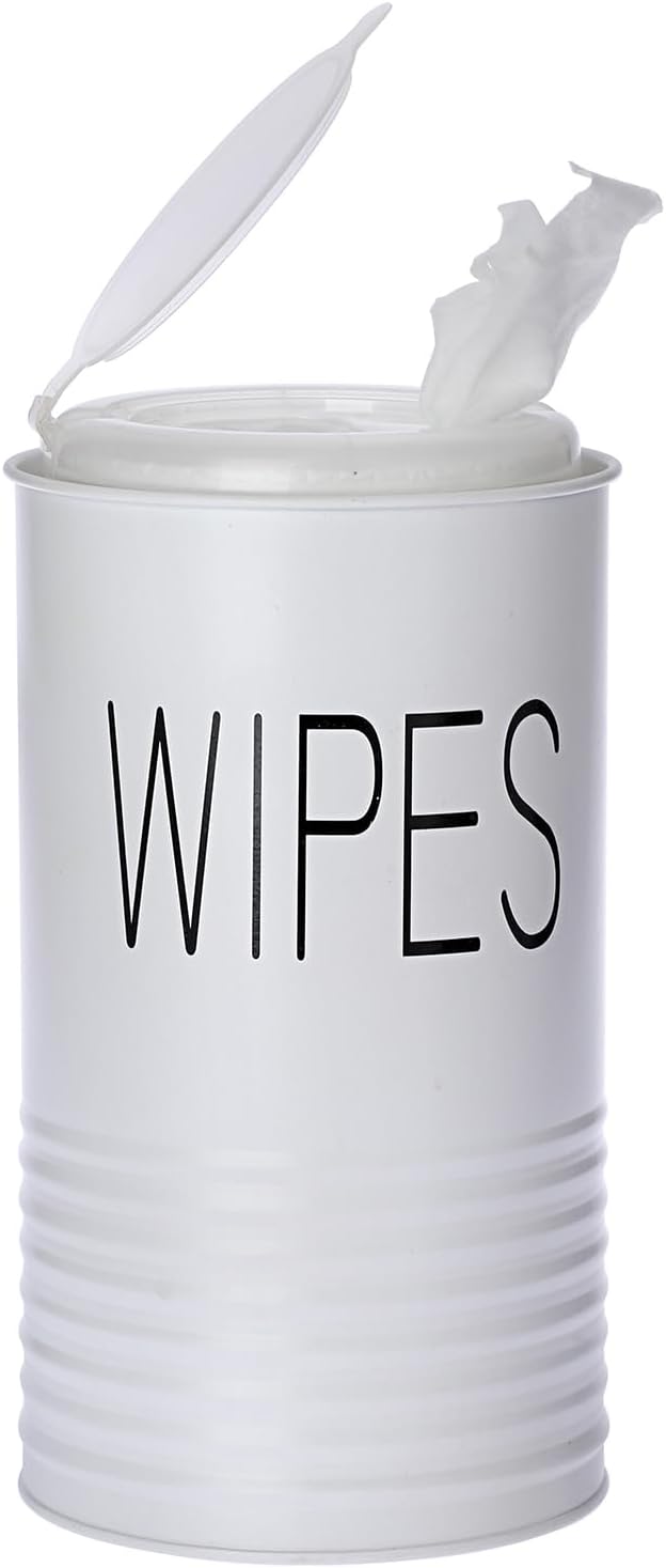 Kokone Wipes Dispenser Farmhouse Wipes Container with Matte Finish Compatible for Clorox Lysol Sturdy Galvanized Iron Wipes Holder for Kitchen,Bathroom,Office,School Table Countertop,Black