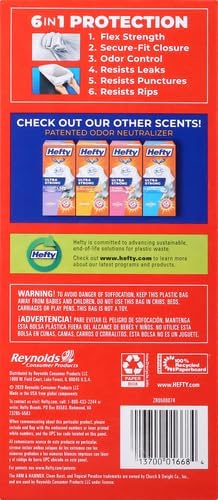 Hefty Ultra Strong 13-Gallon Trash Bags, Tall Kitchen, Drawstring Closure, Odor Control, White, Unscented, 40-Pack