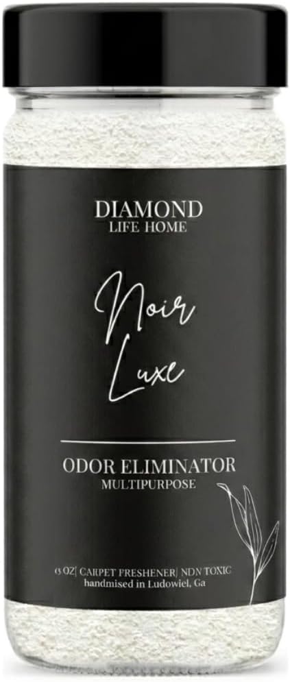 Home Noir Luxe Carpet Deodorizer Powder - Natural Odor Eliminator for Carpet, Upholstery, Pet Urine - Pet-Friendly - Black Plum, Sea Salt & Ozone Scent, Spring Cleaning