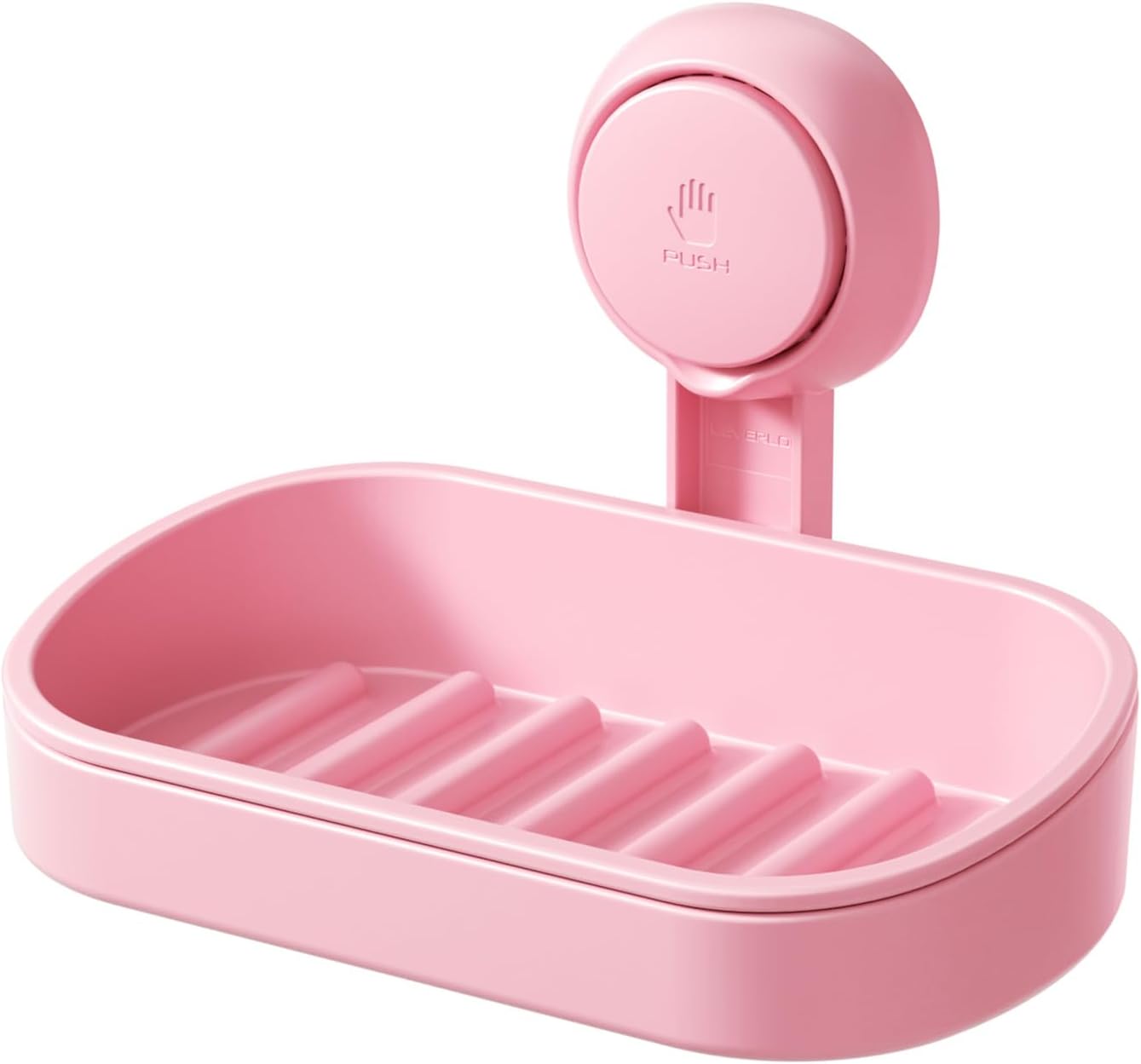 LEVERLOC Soap Holder Shower with Hooks, Bar Suction Cup Soap Dish Tray for Wall, Rust-Proof Stainless Steel Sponge Caddy for Bathroom Accessories Organizer Bathtub Kitchen Sink, Black