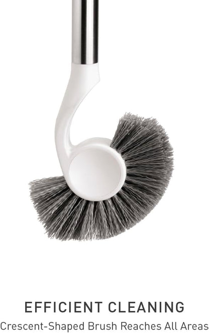 simplehuman Replacement Toilet Brush Head, Easy Screw On, Stiff Outer Bristles, Black Plastic