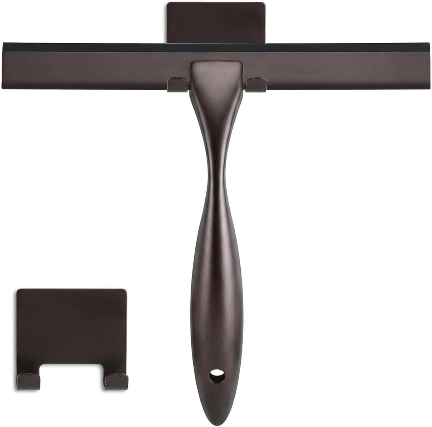 NETANY Shower Squeegee, 14-Inch Matte Black Squeegee, All-Purpose Stainless Steel Squeegee for Bathroom, Shower Doors, Mirrors, Tiles and Car Windows - 100% Streak Free