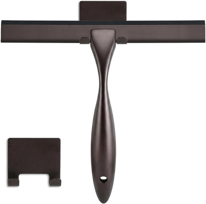 NETANY Shower Squeegee, 14-Inch Matte Black Squeegee, All-Purpose Stainless Steel Squeegee for Bathroom, Shower Doors, Mirrors, Tiles and Car Windows - 100% Streak Free