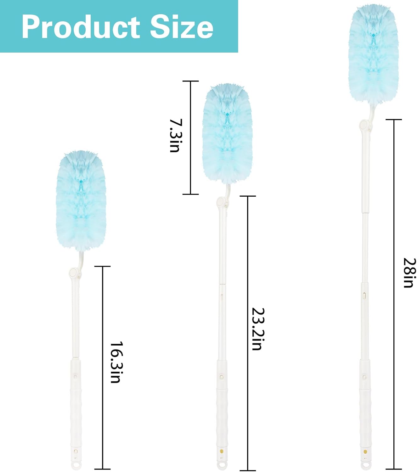 360° Duster Refills Kit for Swiffer Duster, 25 Pack & 1 Handle, Multi-Surface Dusters with 4X Cleaning Power. Efficient Duster Kit for Cleaning Pet Hair, Home, Office, Blinds, Furniture and More