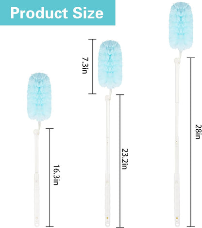 360° Duster Refills Kit for Swiffer Duster, 25 Pack & 1 Handle, Multi-Surface Dusters with 4X Cleaning Power. Efficient Duster Kit for Cleaning Pet Hair, Home, Office, Blinds, Furniture and More