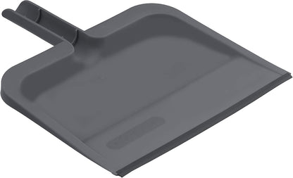 Superio Clip-On Dustpan with Rubber Lip - 10-inch Wide Durable Plastic Dust Pan with Comfort Grip Handle, White, 1-Pack