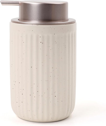 BosilunLife Dish Hand Soap Dispenser - Liquid Pump Soap Dispenser for Bathroom Decro 12oz Ceramic Kitchen Dish Dispenser with Rust-Proof Liquid Pump Modern Refillable Lotion Bottles