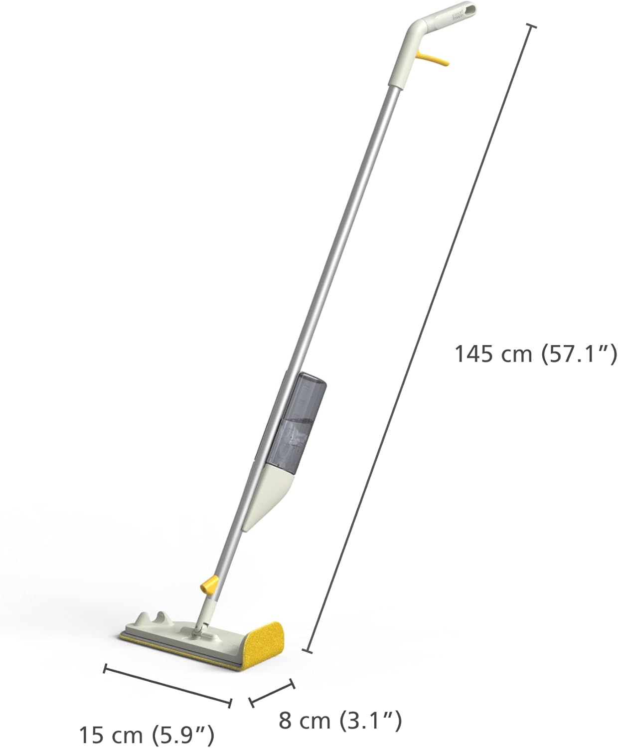 Joseph Joseph CleanTech 2-in-1 Multi-Surface Spray Mop with Washable Microfiber Cleaning Pad & Spot-Cleaning Abrasive Scrubber, Wall Mounted for Easy Storage