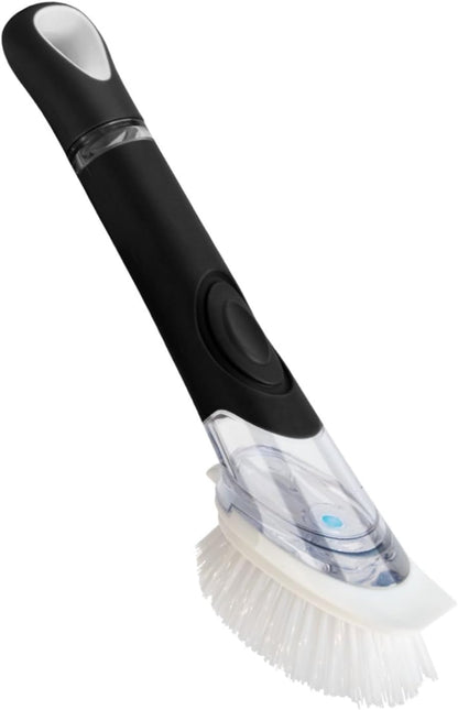CELOX Dish Brush with Soap Dispenser for Cleaning Pots, Dishes, Bowls, Gray