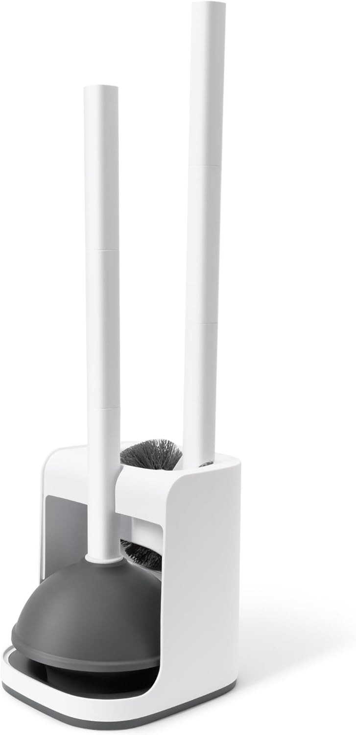 IVYROLL Toilet Brush and Plunger Set Hidden, S-Shaped Toilet Brush Plunger Combo, Perfect for Homes, Apartments & Bathrooms