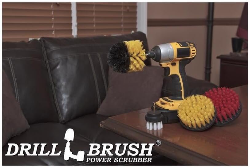 Nylon Drill Brush Attachment Set for Bathroom Cleaning - Power Scrubber Brush Kit for Bathtub, Shower, Tile, and Grout - All-Purpose Household Cleaning Brushes for Drill - Electric Grout Cleaner Kit