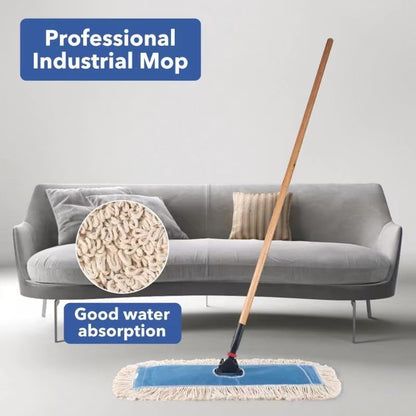 Matthew Cleaning 24'' Industrial Strength Cotton Dust Mop Refill Washable Replacement Heads for Residential & Commercial Use Fit Standard Dust Mop Frames, Hardwood, Laminate, Concrete Floors 3 Pack