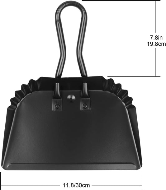 Dust Pan and Brush Set-Handheld Angled DustPan and Hand Broom Set, Large dust pan with handle,Heavy Duty Metal Dustpan and Brush Set Home For Small Item Sweeping Rubber Coated Easy to Grasp Handle