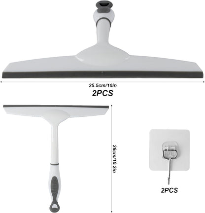6 Pcs Shower Squeegee for Shower Glass Doors,Car Window Windshield Mirror Tile Cleaner Cleaning Wiper Squeegees Tool with Hook, Window Cleaning Shower Glass Squeegees