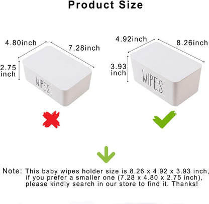 White Wipes Dispenser for Bathroom 8.26" x 4.92" x 3.93", Flushable Butt Wipes Holder Easy to Access