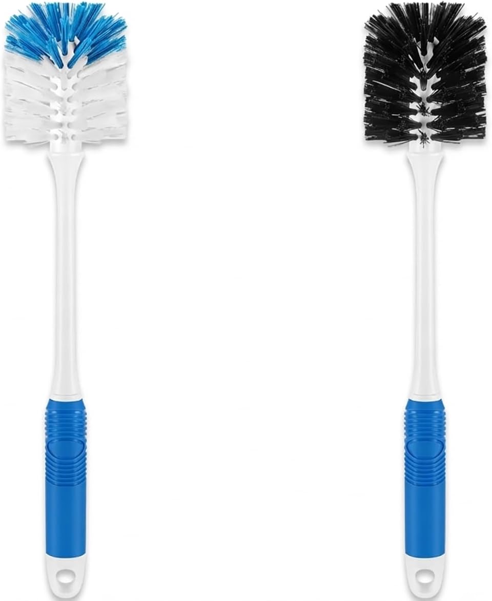 Bottle Brush Cleaner Set—Long Water Bottle Brushes with Dual & Stiff Bristles for Tumblers, Cups, Glassware & Baby Bottles, 4 Pack