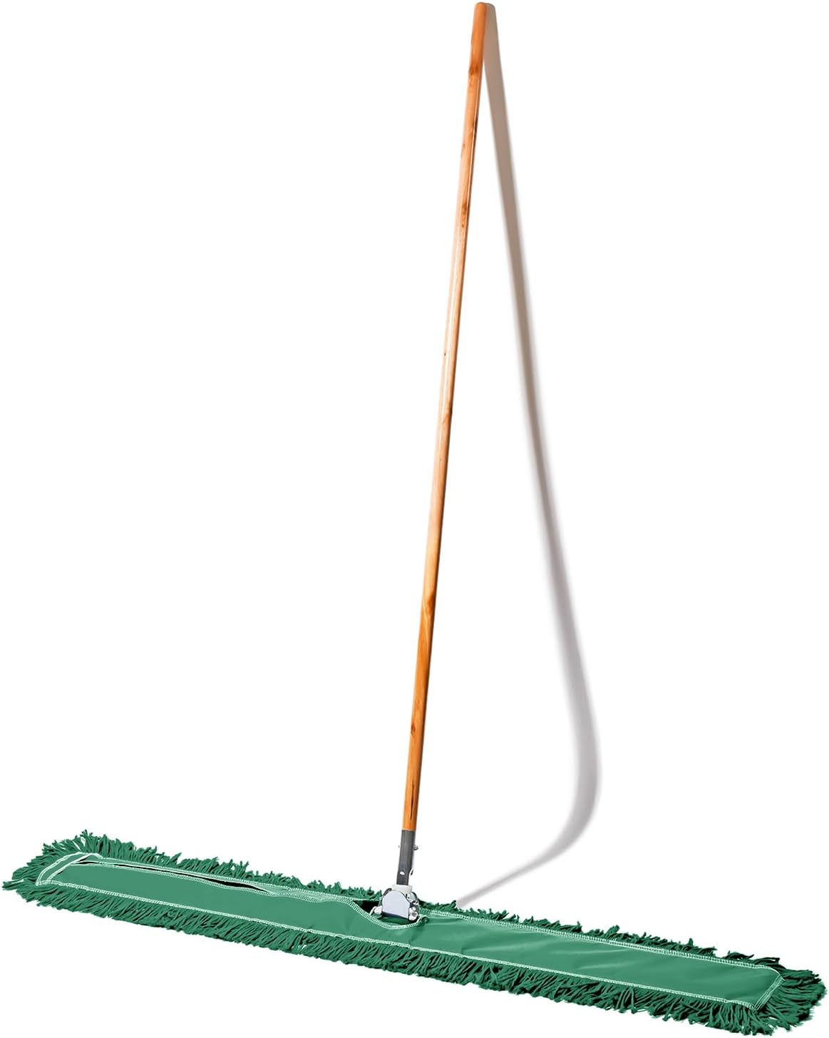 36 Inch Green Commercial Dust Mop & Floor Sweeper – Wood Handle Floor Mop for Tile, Hardwood & Concrete