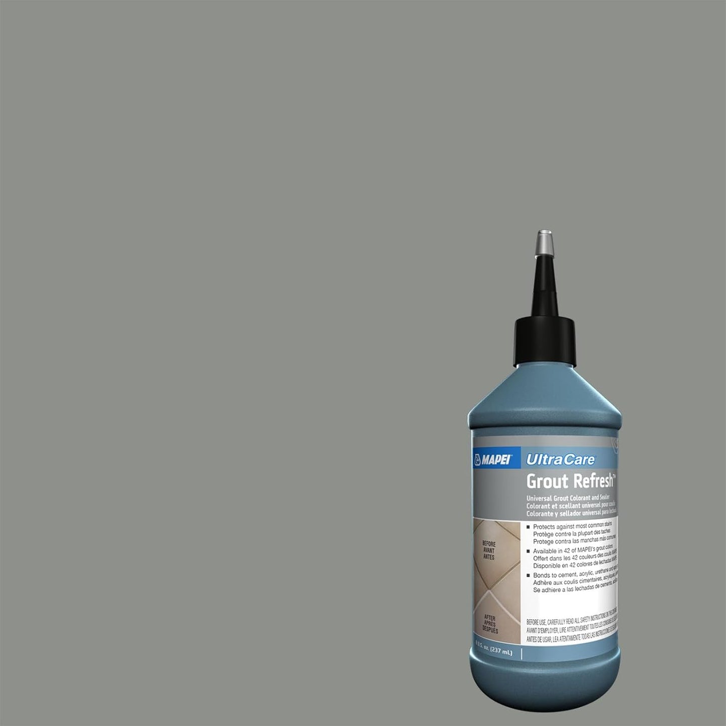 MAPEI UltraCare Grout Refresh, Universal Grout Colorant & Sealer, 8 oz Bottle – Easy Grout Restoration & Protection, 5047 Charcoal - Colors A