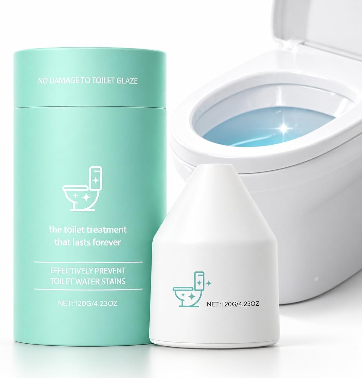 Automatic Toilet Bowl Cleaner, No-Scrub & Long-Lasting (Up to 8 Weeks), Reduces Hard-Water Stains & Odor, Fresh or Low-Odor Scent, Easy Drop-In Tank Use, Non-Staining & Porcelain-Safe (1PCS)