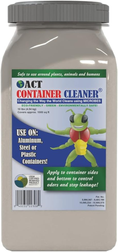 ACT Trash Deodorizer and Cleaner | Eliminates Odors Controls Garbage Sludge | for Garage and Outdoor Bins | Dry Powder Eco-Friendly 2.5lb