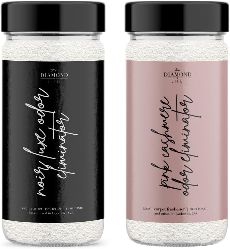 Home “Les Fleurs” Carpet Deodorizer Powder – Natural Odor Eliminator for Carpets, Upholstery, Spring Cleaning, & Dog Beds – Pet-Friendly – Pink Peony, Iris & White Musk