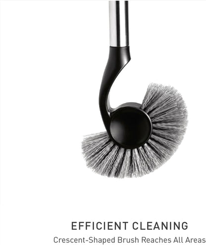 simplehuman Replacement Toilet Brush Head, Easy Screw On, Stiff Outer Bristles, Black Plastic