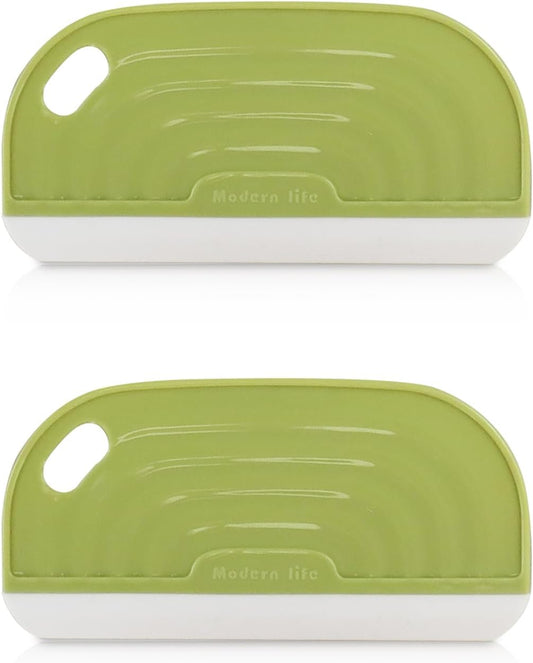 2 PCS Small Handhold Squeegee for Household, Mini Size Silicon Cleaning Scraper with Hanging Design, Water Wiper Scraper for Cleaning Glass Mirror Bathroom Kitchen Countertop (2 pcs, Green)