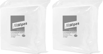 AAwipes Double Knit 100% Polyester Wipers Light Weight Version (120GSM, 6"X6", 150pcs/bag) Cleanroom Cloth Wipes Laser Sealed Edge, Ultra-Soft (CP12006)