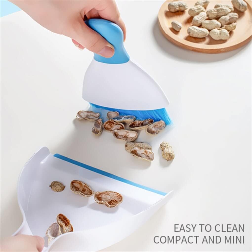 Small Hand Dust Pan and Brush - Small Broom and Dustpan Set, Mini Broom and Dustpan, Compact Dustpans and Brush for Home Cleaning, Sofa, Desk, Guinea Pig Cage, Cat Litter, etc. (Light Green)