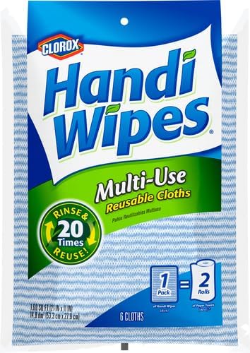 Clorox Handi Wipes Multi Use Reusable Cloths, 6 Count (Package May Vary)