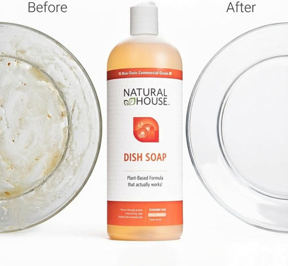 Enzyme Hand Dish Soap Refill Bulk - Natural House Scrubby - Probiotic Formula Cuts Grease, Gentle on Hands - Plant-Based, Septic Safe - Citrus Scent - 128 oz
