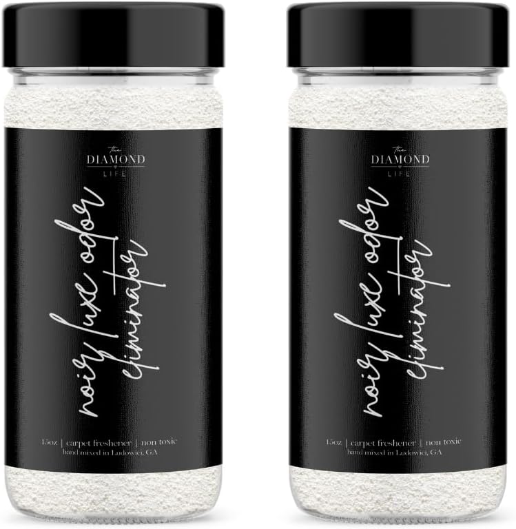 Home Noir Luxe Carpet Deodorizer Powder - Natural Odor Eliminator for Carpet, Upholstery, Pet Urine - Pet-Friendly - Black Plum, Sea Salt & Ozone Scent, Spring Cleaning