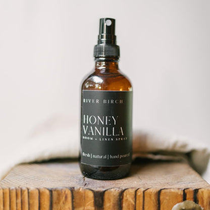 River Birch Luxury Linen and Room Spray - Home Signature Scent Balsam and Cedar Room Fragrance Spray - Fragrant Fresh Linen Air Freshener For Bedding - Handmade in Texas - 4 oz Glass Amber Bottle