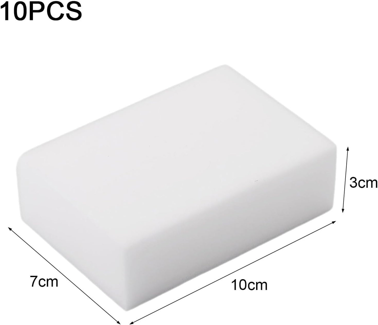 Melamine Foam Cleaning Sponges Multi-Purpose Eraser Sponge for Kitchen Bathroom Household Cleaning Stain Removal No Chemical Required Durable Magic Cleaning Pads 10x7x3cm White
