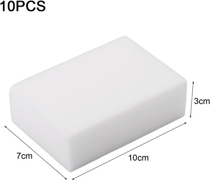 Melamine Foam Cleaning Sponges Multi-Purpose Eraser Sponge for Kitchen Bathroom Household Cleaning Stain Removal No Chemical Required Durable Magic Cleaning Pads 10x7x3cm White