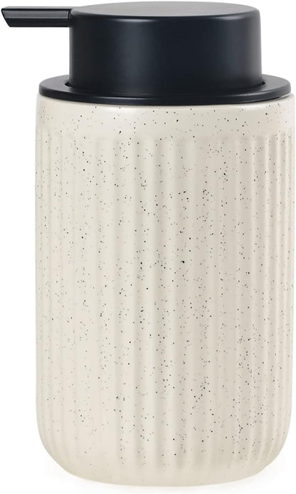 BosilunLife Dish Hand Soap Dispenser - Liquid Pump Soap Dispenser for Bathroom Decro 12oz Ceramic Kitchen Dish Dispenser with Rust-Proof Liquid Pump Modern Refillable Lotion Bottles